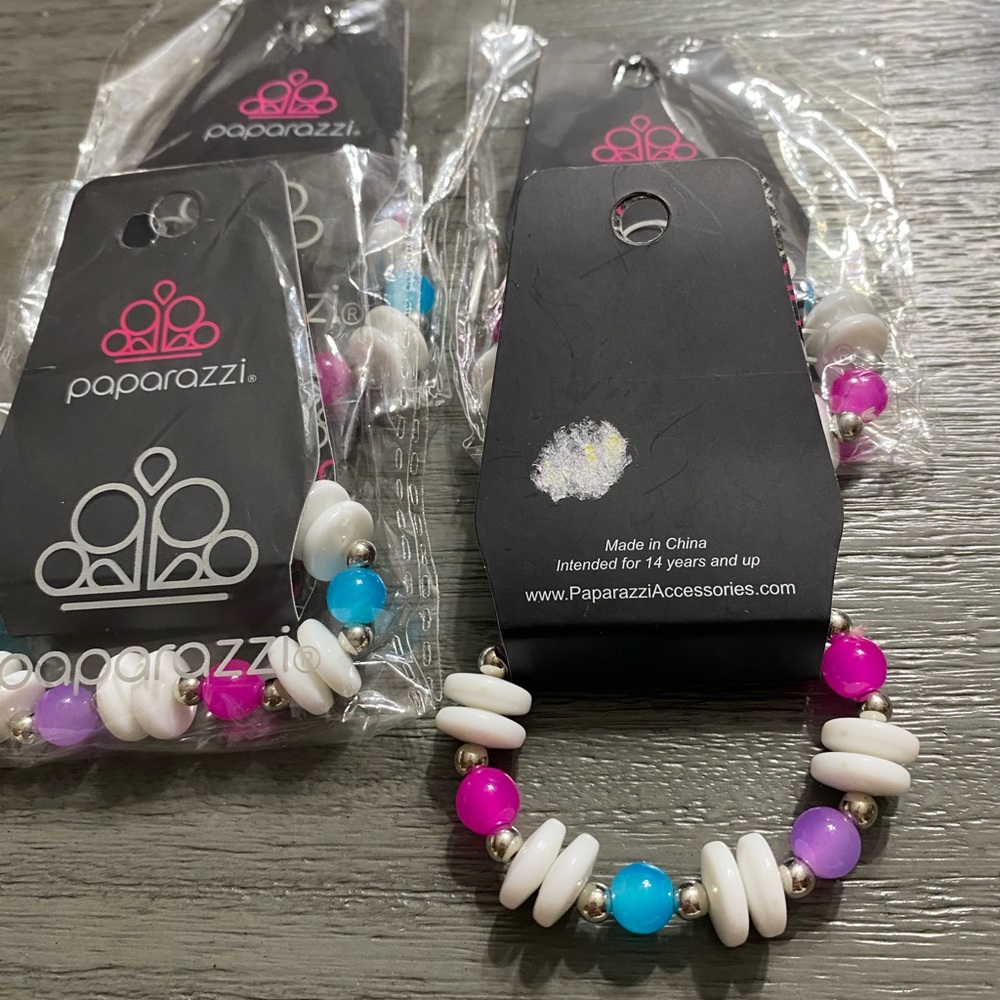 Paparazzi Vibrant Pink, Purple, and Blue Beaded Bracelet - Picture 2 of 3